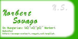 norbert sovago business card